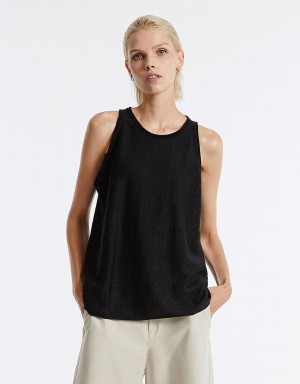 Black Women's Urban Revivo Oversized Tank Top | XTI1618JP