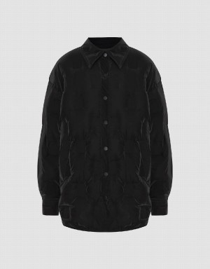 Black Women's Urban Revivo Pressed Button Down Jackets | OZK9430SP