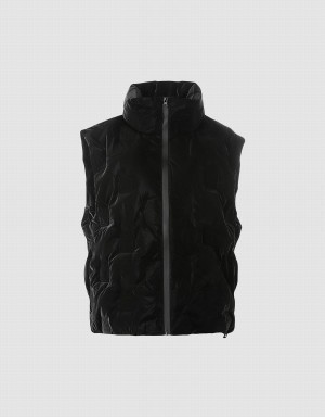 Black Women's Urban Revivo Quilted Down Down Jackets | ANO9546OZ