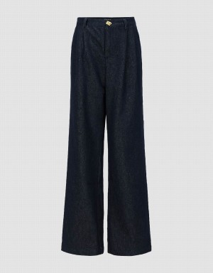 Blue Women's Urban Revivo Wide-Leg Jeans | PNM7117CC