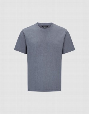 Dark Grey Men's Urban Revivo Crew Neck Straight T Shirts | SYB7771NA