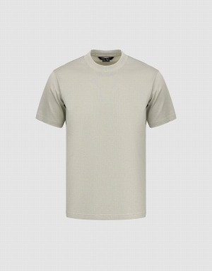 Grey Men's Urban Revivo Drop Shoulder Sleeve Crew Neck T Shirts | XSX8090EY