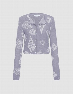 Grey Women's Urban Revivo Seashell Button Up Cardigan | UFT8611HM