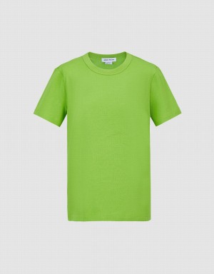 Light Green Women's Urban Revivo Basic Crew Neck T Shirts | SQV5554EK