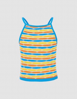 Yellow Multicolor Women's Urban Revivo Color Block Cami Tank Top | BEP3573DD