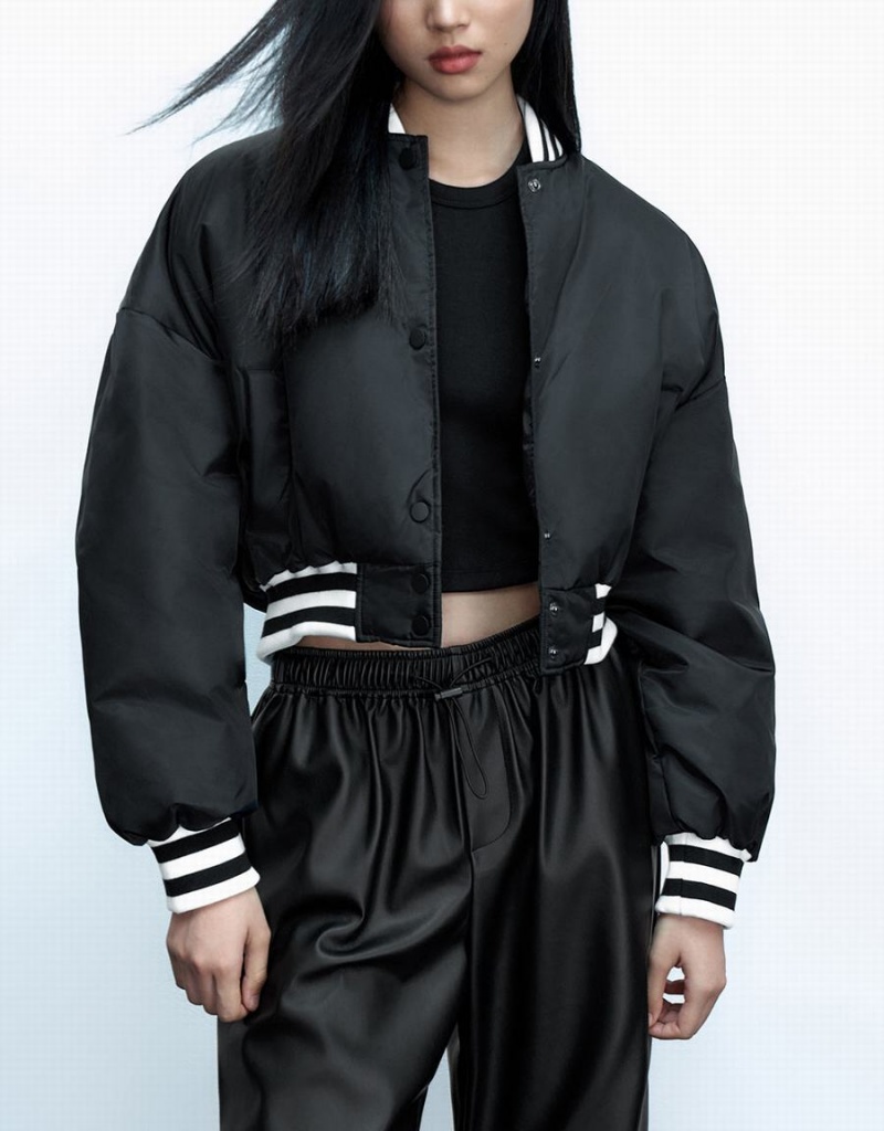 Black Women's Urban Revivo Balloon Down Jackets | EXP5328XN