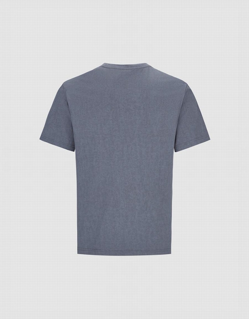 Dark Grey Men's Urban Revivo Crew Neck Straight T Shirts | SYB7771NA