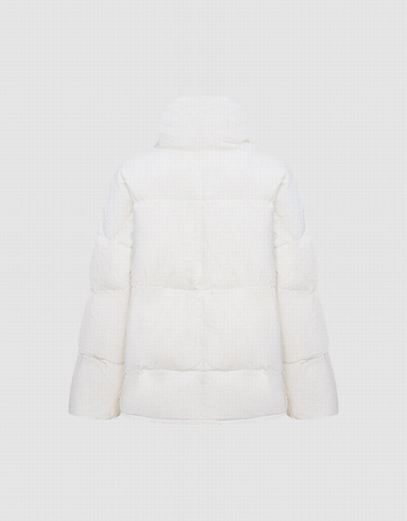 White Women's Urban Revivo Textured Down Down Jackets | CNI9828GD